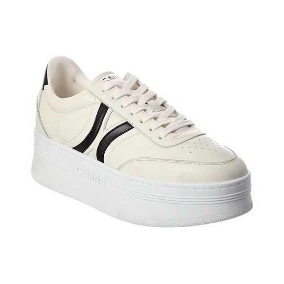 CELINE Shoes - Celine Block Leather Platform Sneaker, White